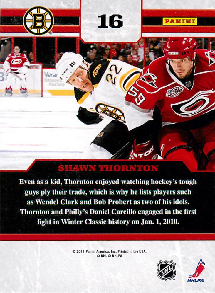 2010-11 Panini Zenith - Shawn Thornton - Gifted Grinders #16