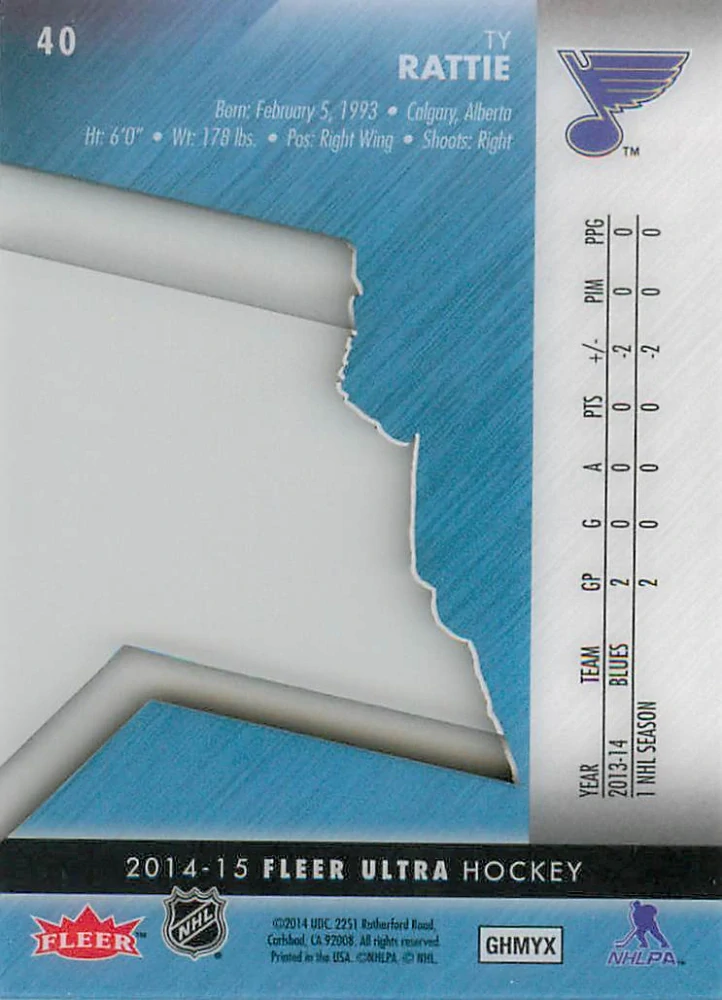 2014-15 Fleer Ultra - Ty Rattie - eX /249 #40