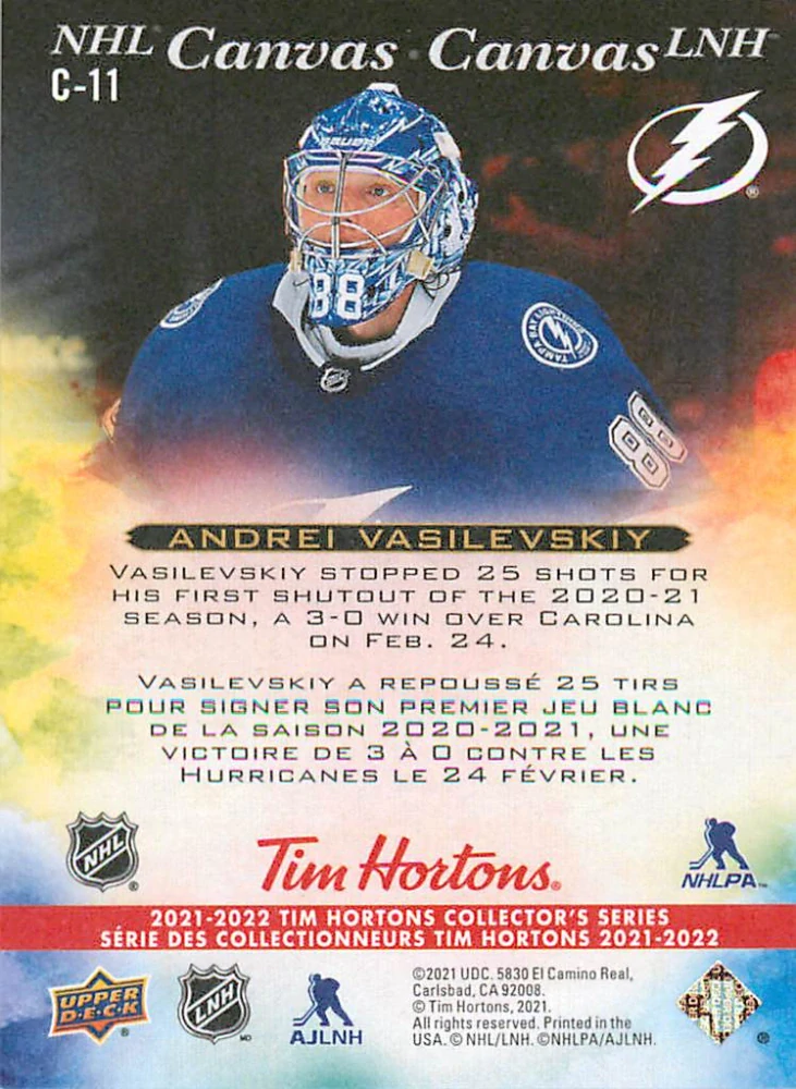 2021-22 UD Tim Hortons Collector's Series - Andrei Vasilevskiy - NHL Canvas #C-11