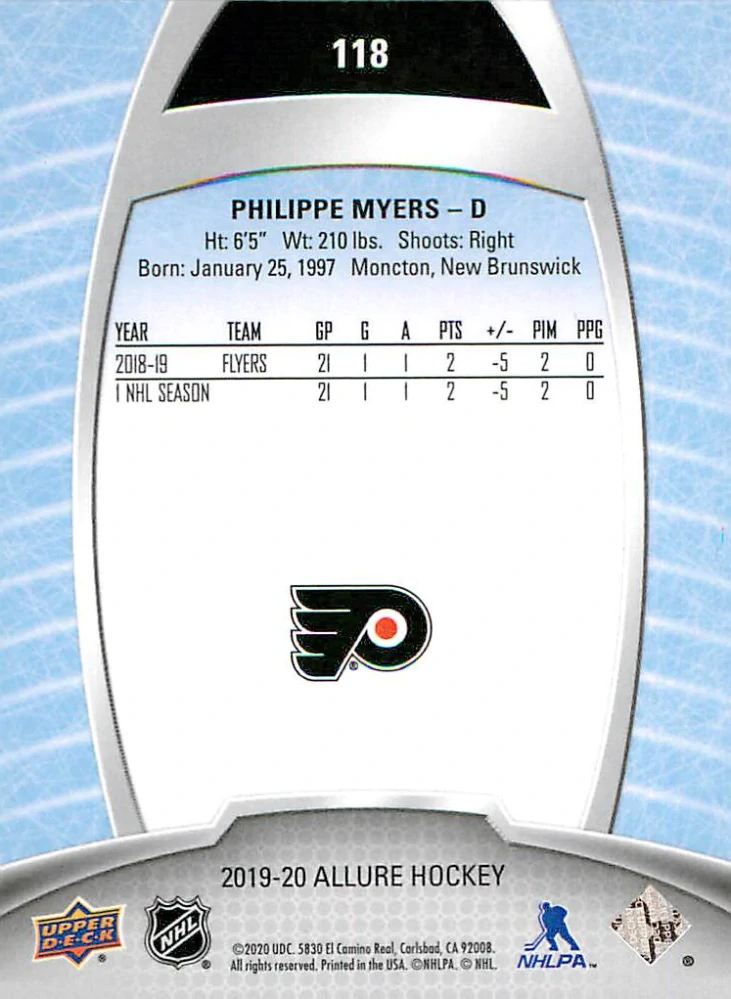 2019-20 UD Allure - Philippe Myers - Pink Diamond #118