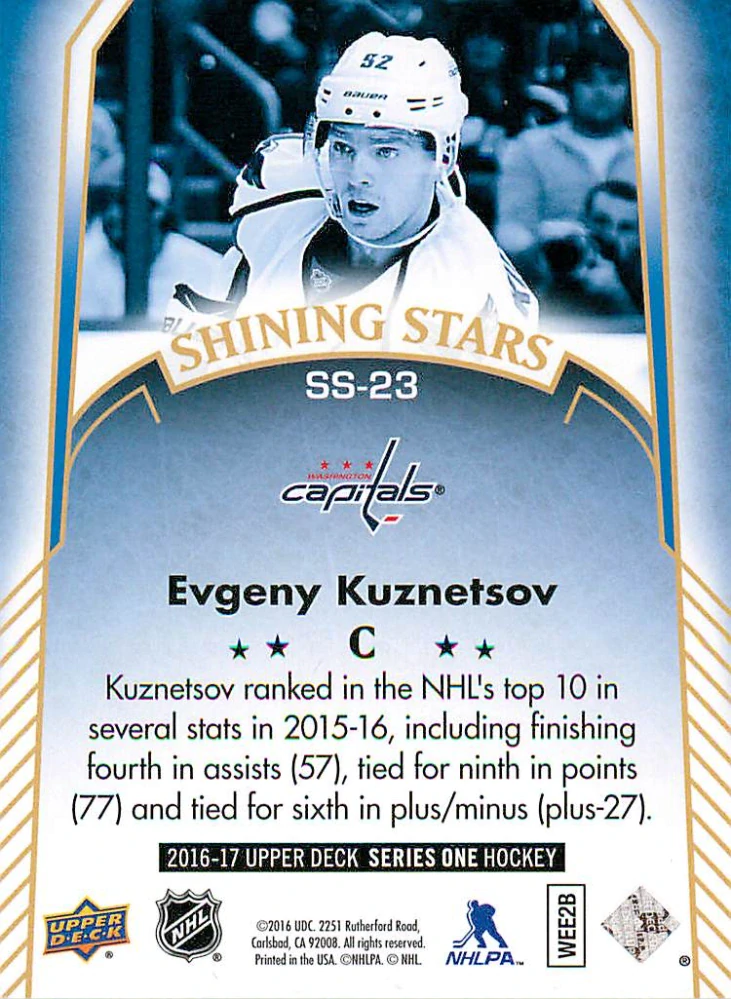 2016-17 UD Series 1 - Evgeny Kuznetsov - Shining Stars #SS-23