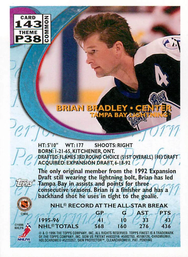 1995-96 Topps Finest - Brian Bradley #143
