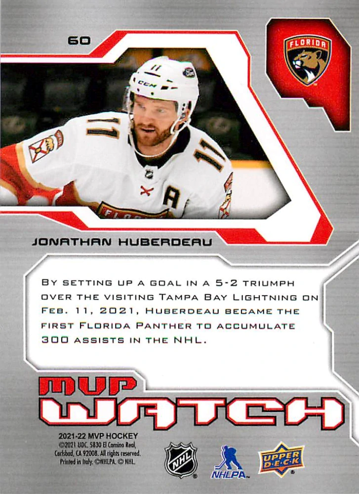 2021-22 UD MVP - Jonathan Huberdeau - Watch #60