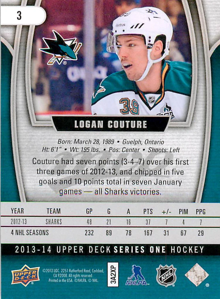 2013-14 UD Series 1 - Logan Couture - MVP #3