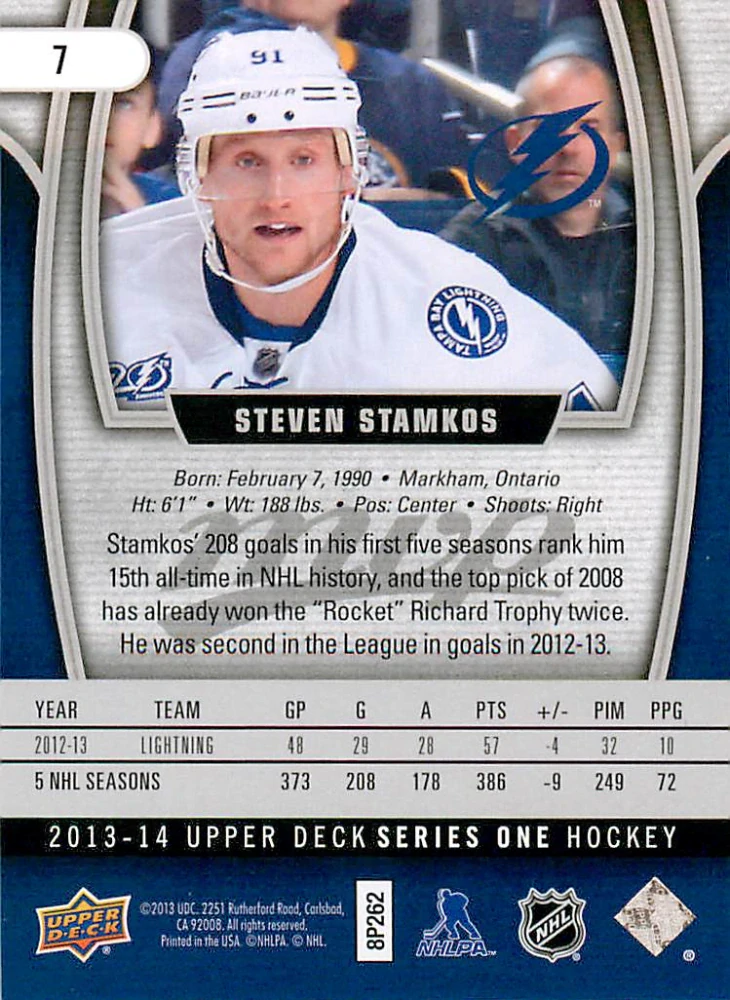 2013-14 UD Series 1 - Steven Stamkos - MVP #7