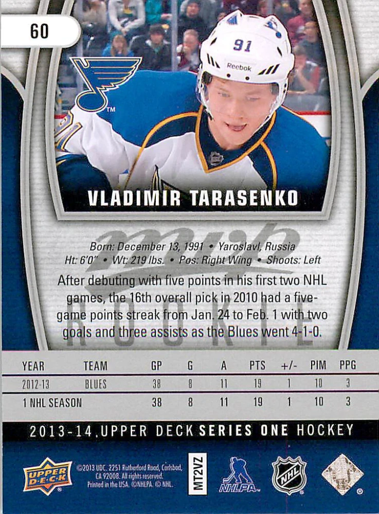 2013-14 UD Series 1 - Vladimir Tarasenko - MVP Rookie #60