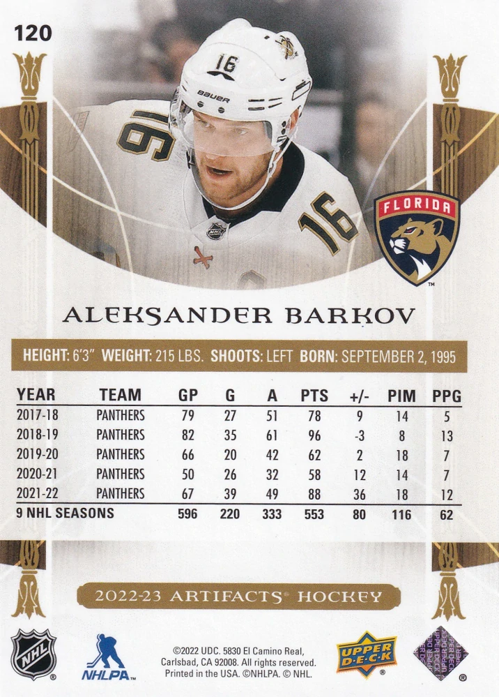 2022-23 UD Artifacts - Aleksander Barkov - Wood #120
