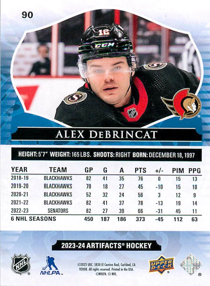 2023-24 UD Artifacts - Alex DeBrincat - Autumn /75 #90