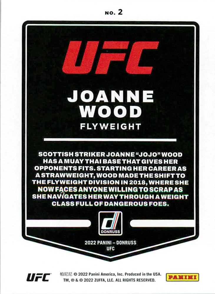 2022 Panini Donruss UFC - Joanne Wood #2