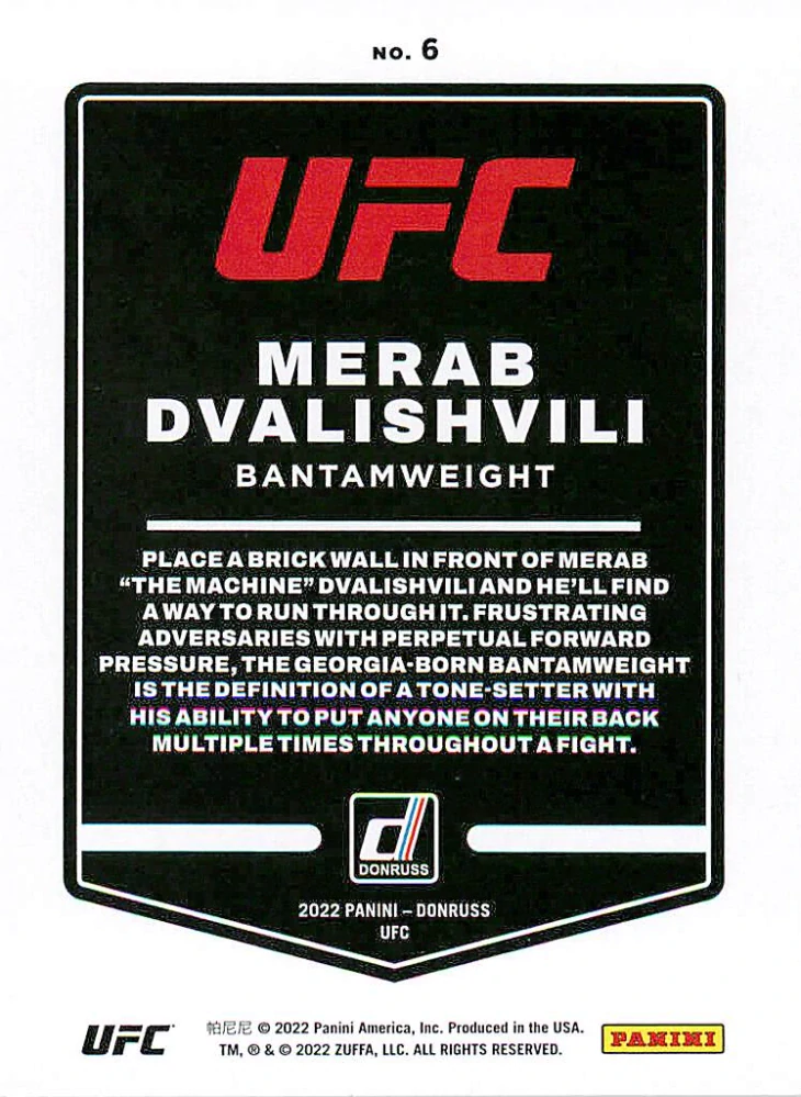 2022 Panini Donruss UFC - Merab Dvalishvili #6