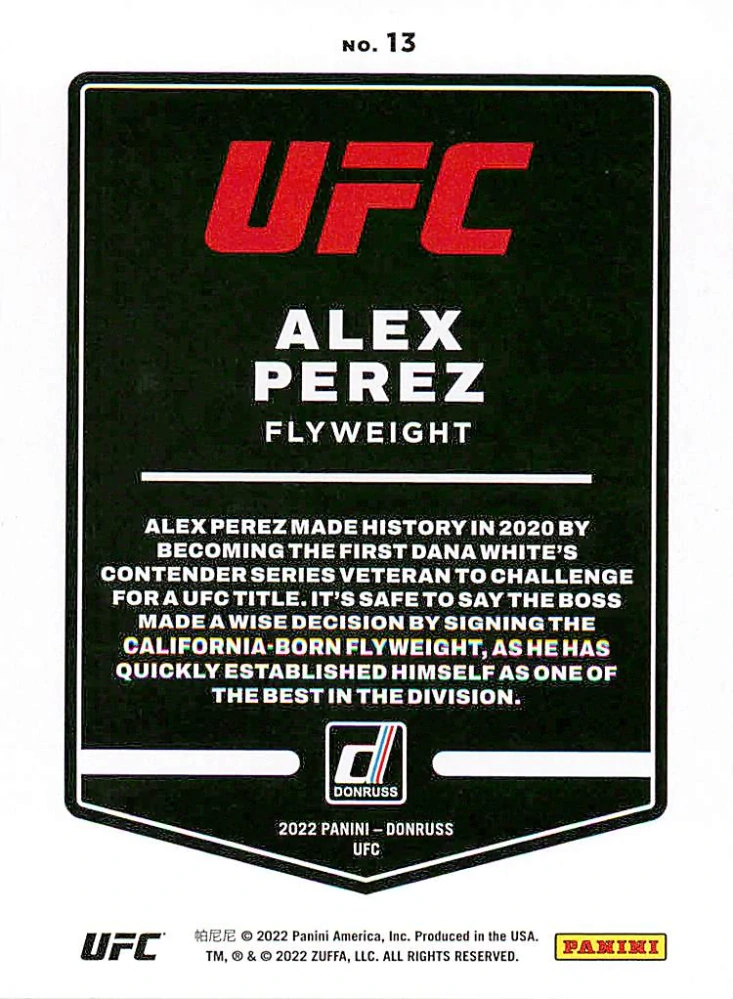 2022 Panini Donruss UFC - Alex Perez #13