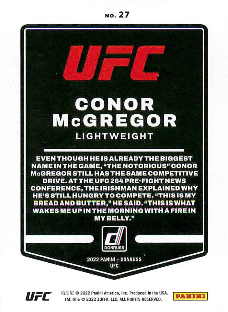 2022 Panini Donruss UFC - Conor McGregor #27