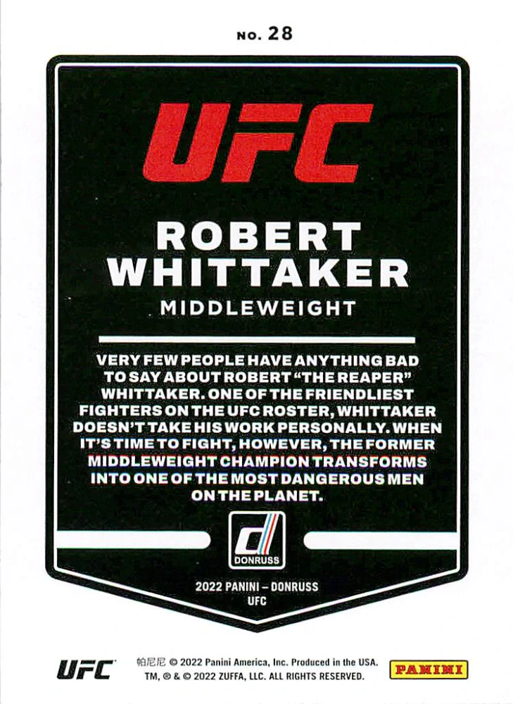 2022 Panini Donruss UFC - Robert Whittaker #28
