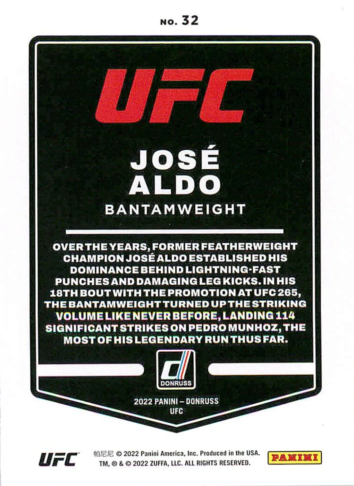2022 Panini Donruss UFC - Jose Aldo #32