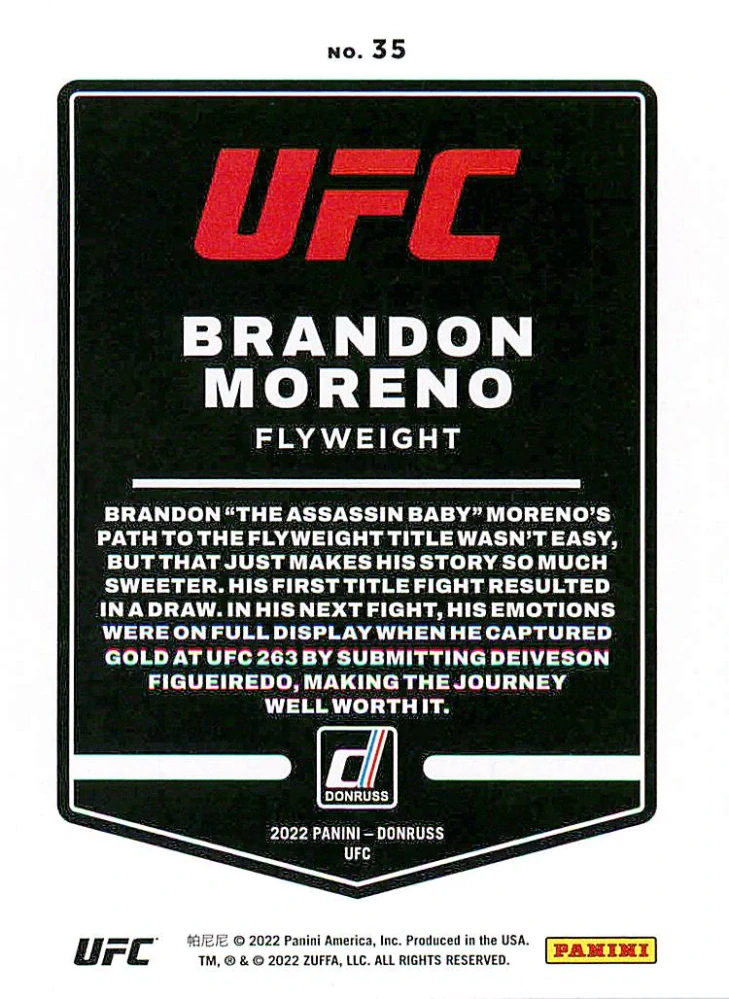 2022 Panini Donruss UFC - Brandon Moreno #35
