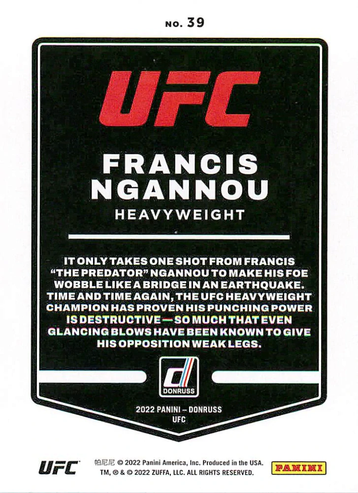 2022 Panini Donruss UFC - Francis Ngannou #39