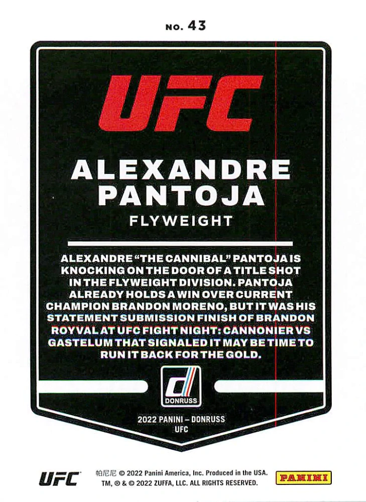 2022 Panini Donruss UFC - Alexandre Pantoja #43
