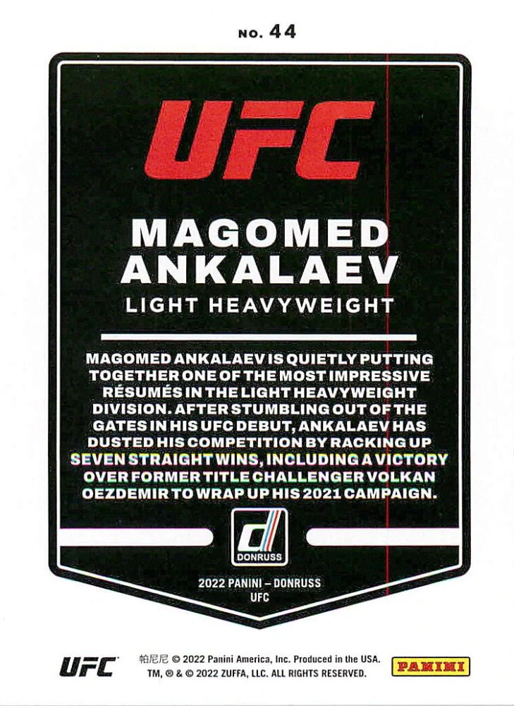2022 Panini Donruss UFC - Magomed Ankalaev #44