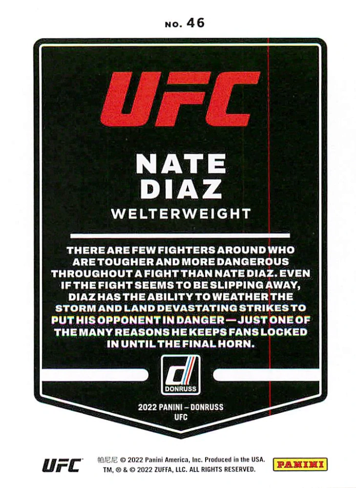 2022 Panini Donruss UFC - Nate Diaz #46