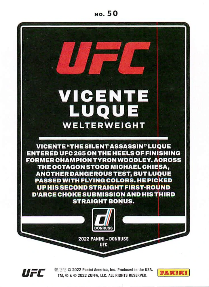 2022 Panini Donruss UFC - Vicente Luque #50