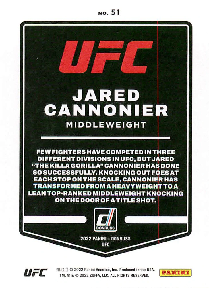 2022 Panini Donruss UFC - Jared Cannonier #51