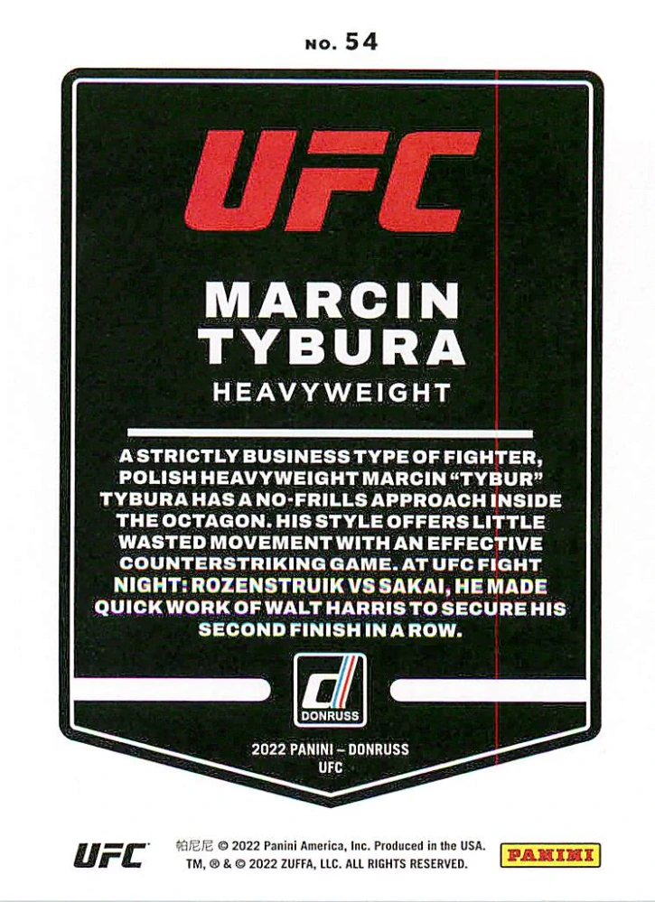 2022 Panini Donruss UFC - Marcin Tybura #54