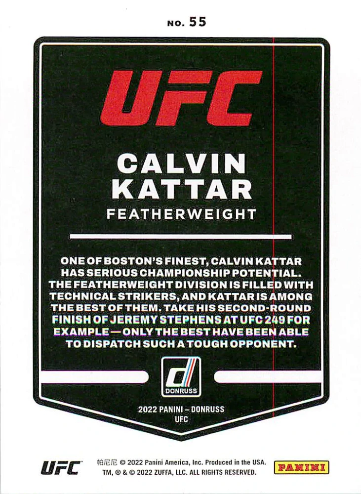 2022 Panini Donruss UFC - Calvin Kattar #55