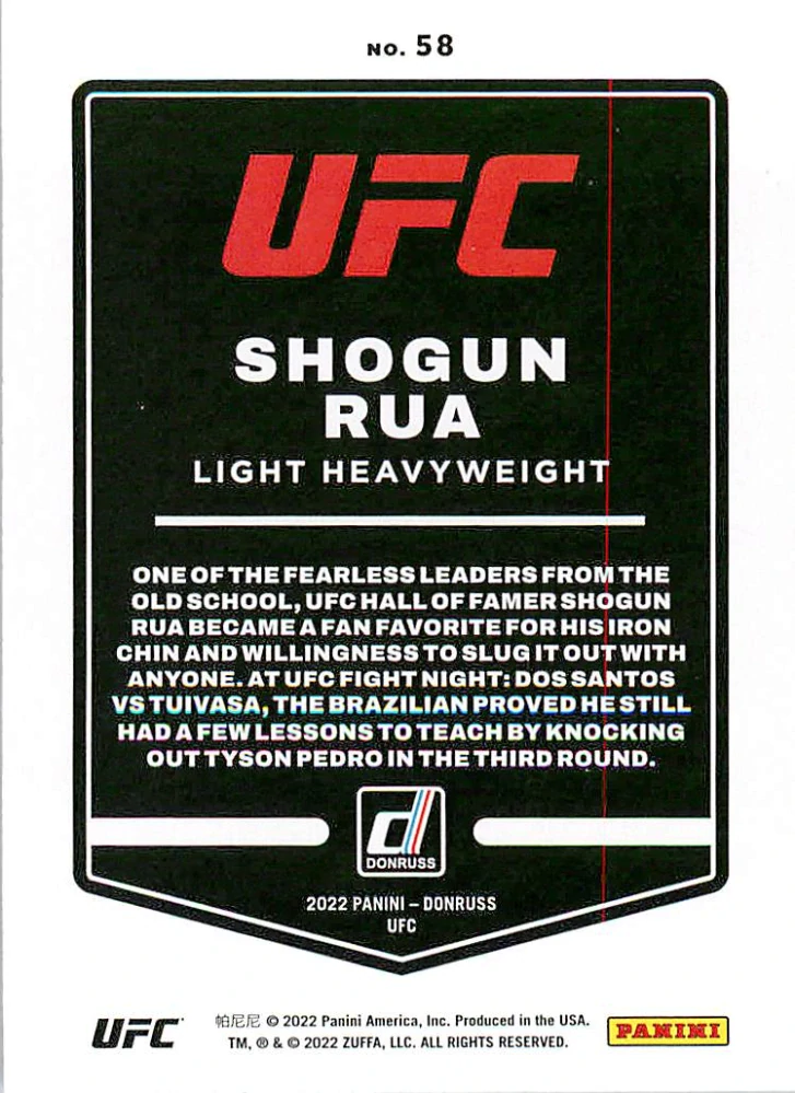 2022 Panini Donruss UFC - Shogun Rua #58