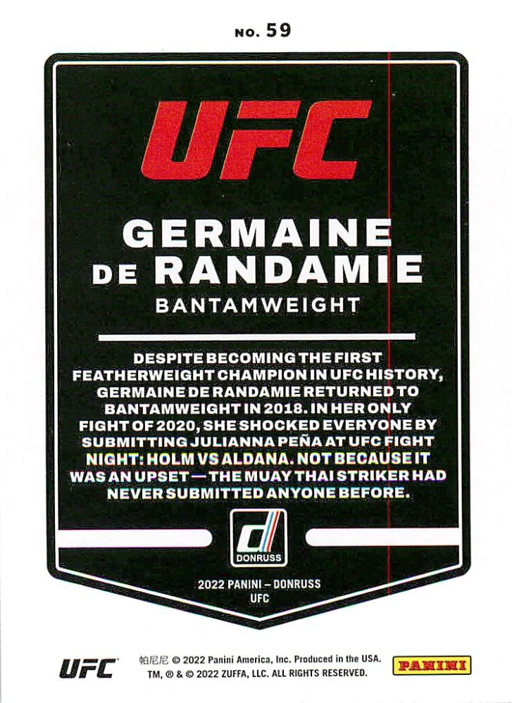 2022 Panini Donruss UFC - Germaine de Randamie #59