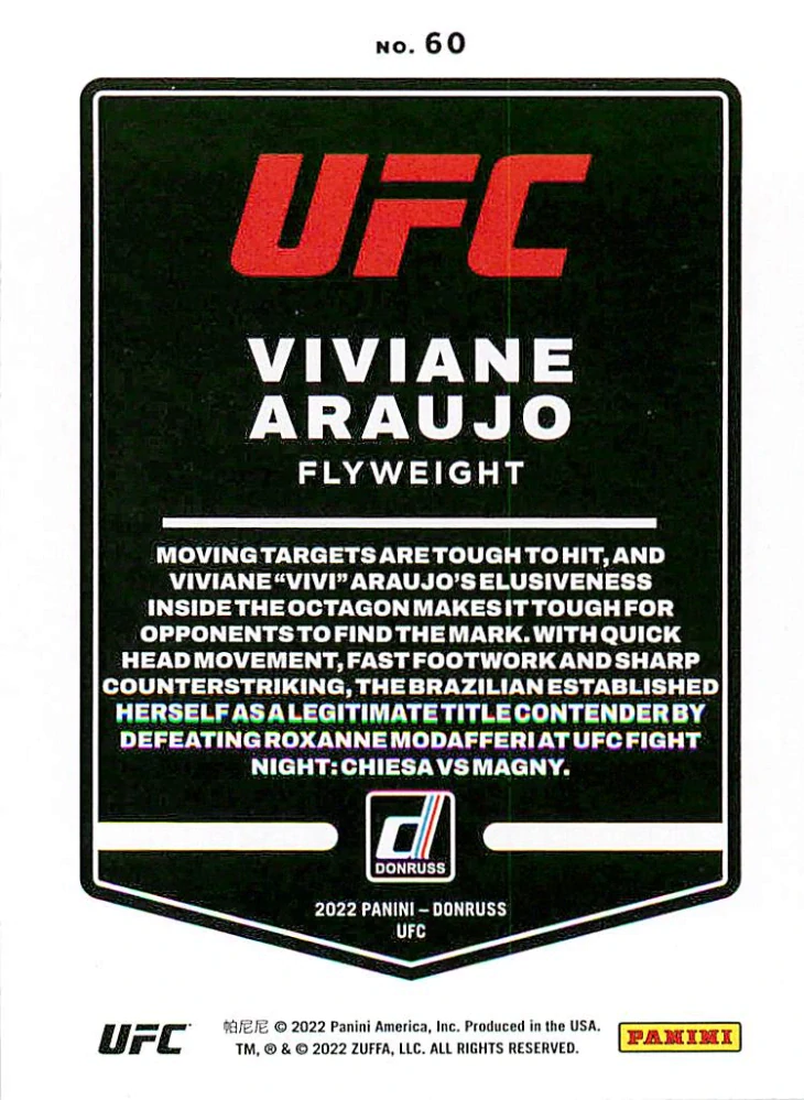 2022 Panini Donruss UFC - Viviane Araujo #60