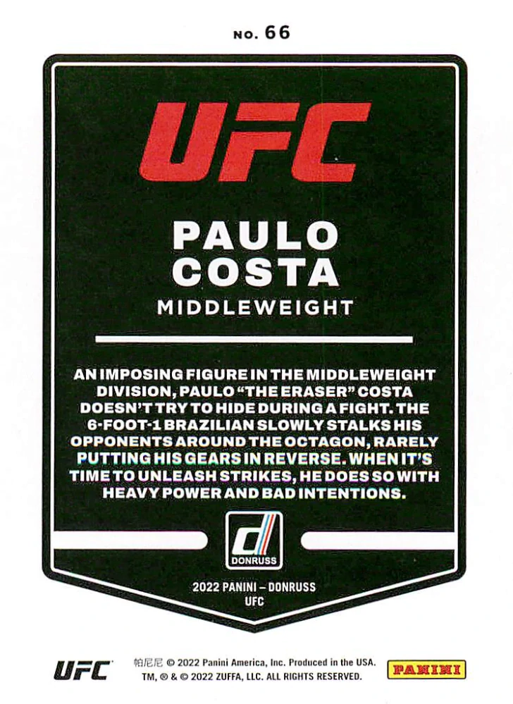 2022 Panini Donruss UFC - Paulo Costa #66