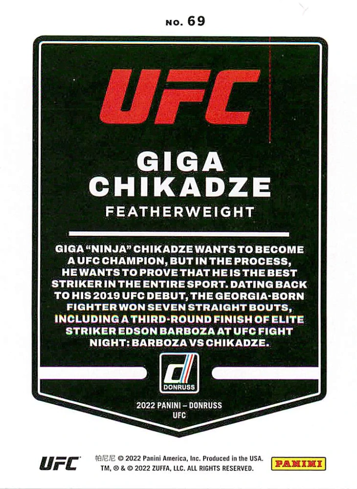 2022 Panini Donruss UFC - Giga Chikadze #69