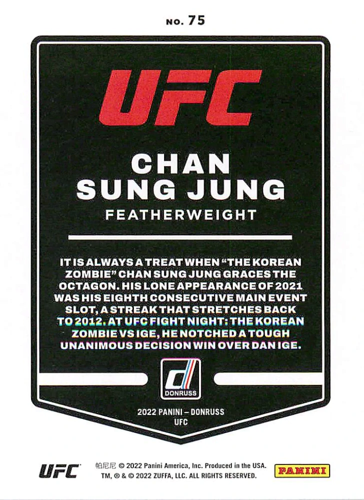 2022 Panini Donruss UFC - Chan Sung Jung #75