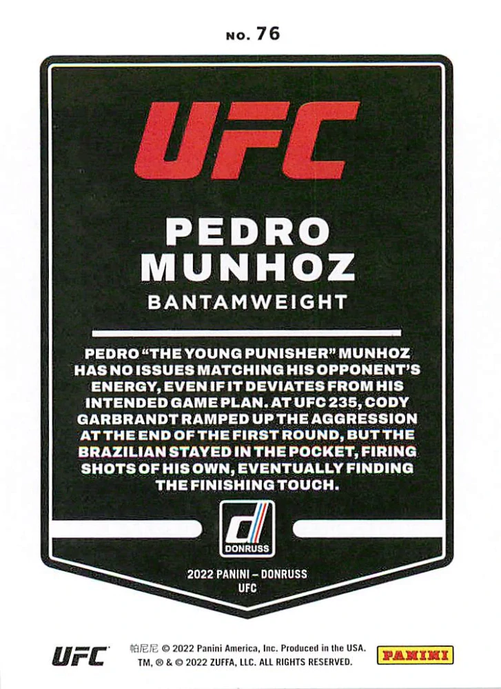 2022 Panini Donruss UFC - Pedro Munhoz #76