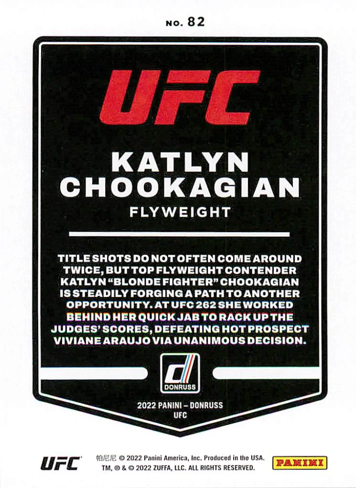 2022 Panini Donruss UFC - Katlyn Chookagian #82