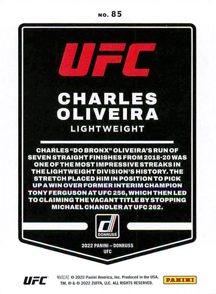 2022 Panini Donruss UFC - Charles Oliveira #85