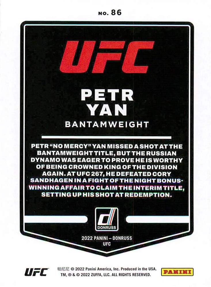2022 Panini Donruss UFC - Petr Yan #86