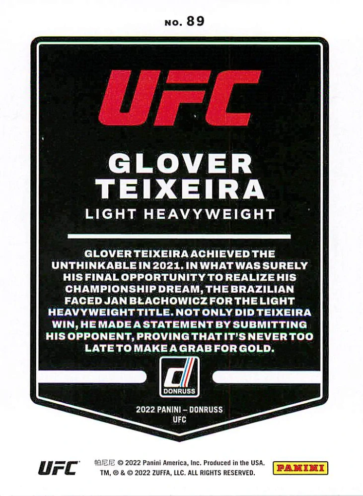 2022 Panini Donruss UFC - Glover Teixeira #89