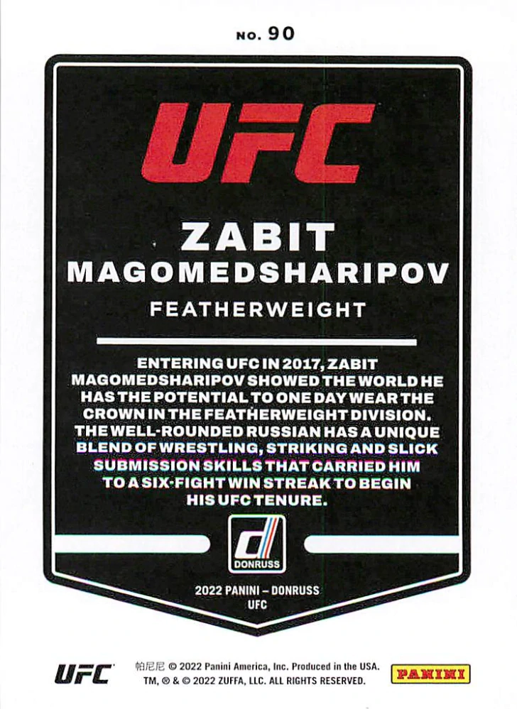 2022 Panini Donruss UFC - Zabit Magomedsharipov #90