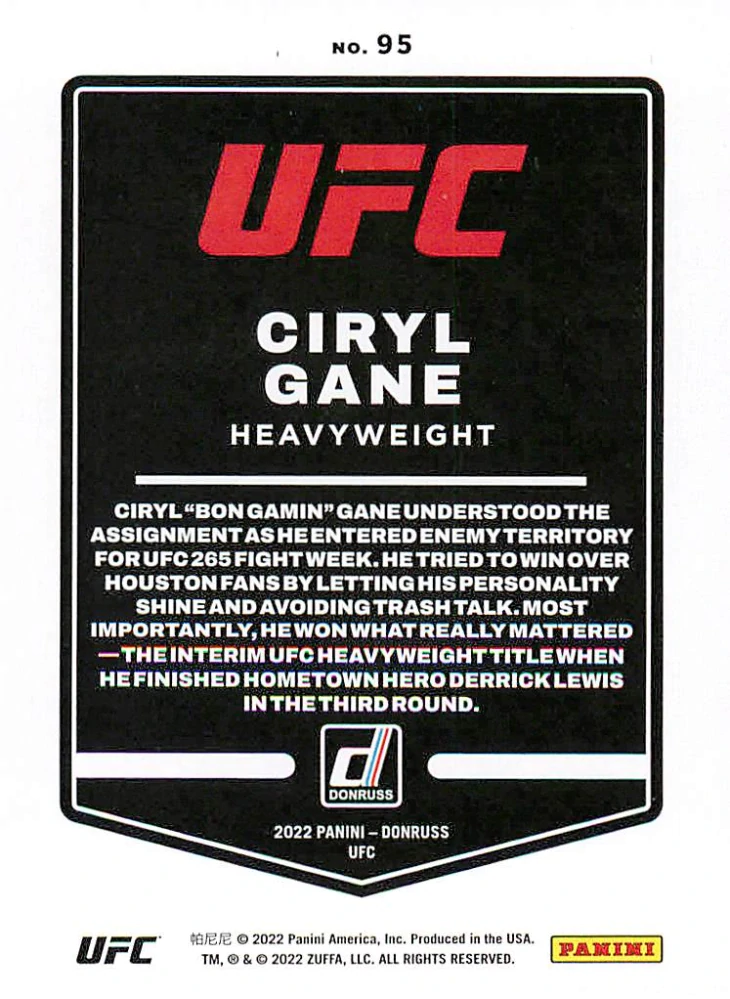 2022 Panini Donruss UFC - Ciryl Gane #95