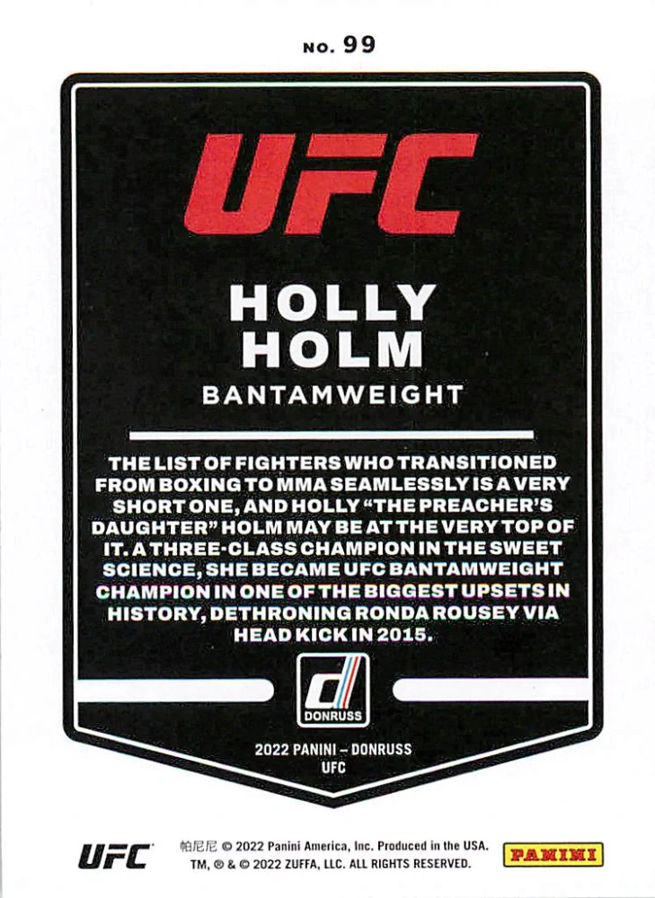 2022 Panini Donruss UFC - Holly Holm #99