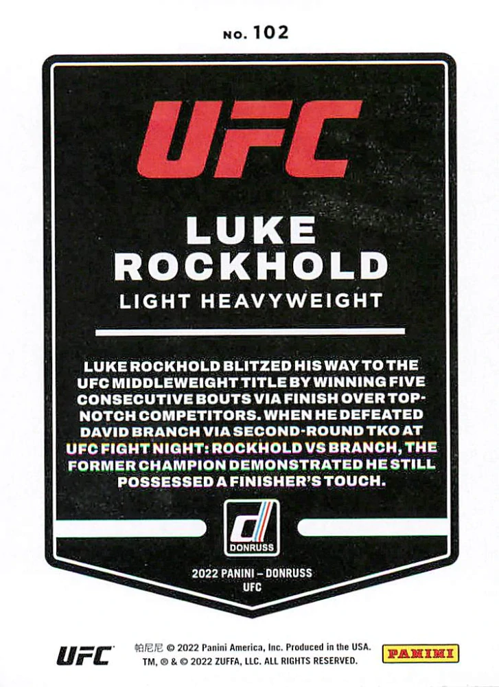 2022 Panini Donruss UFC - Luke Rockhold #102
