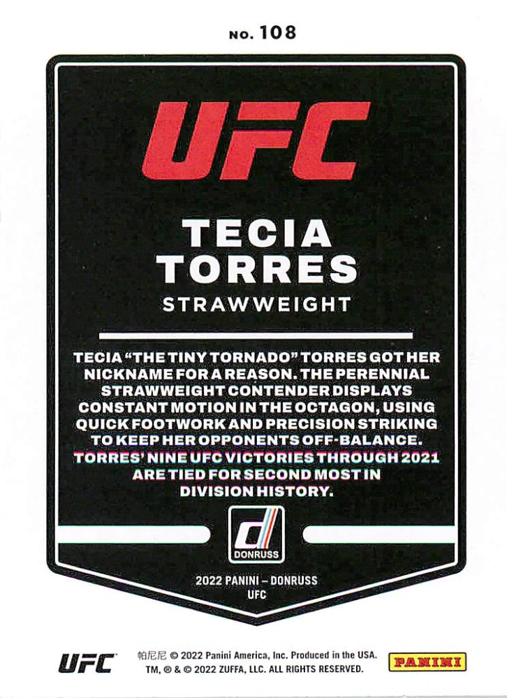 2022 Panini Donruss UFC - Tecia Torres #108