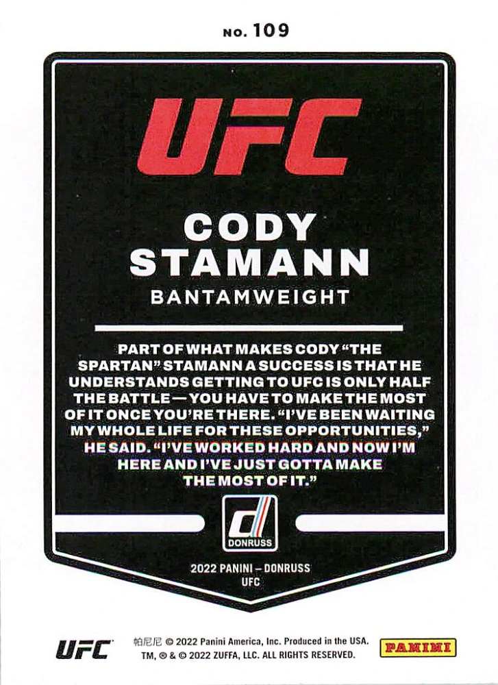 2022 Panini Donruss UFC - Cody Stamann #109