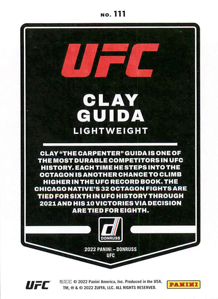 2022 Panini Donruss UFC - Clay Guida #111