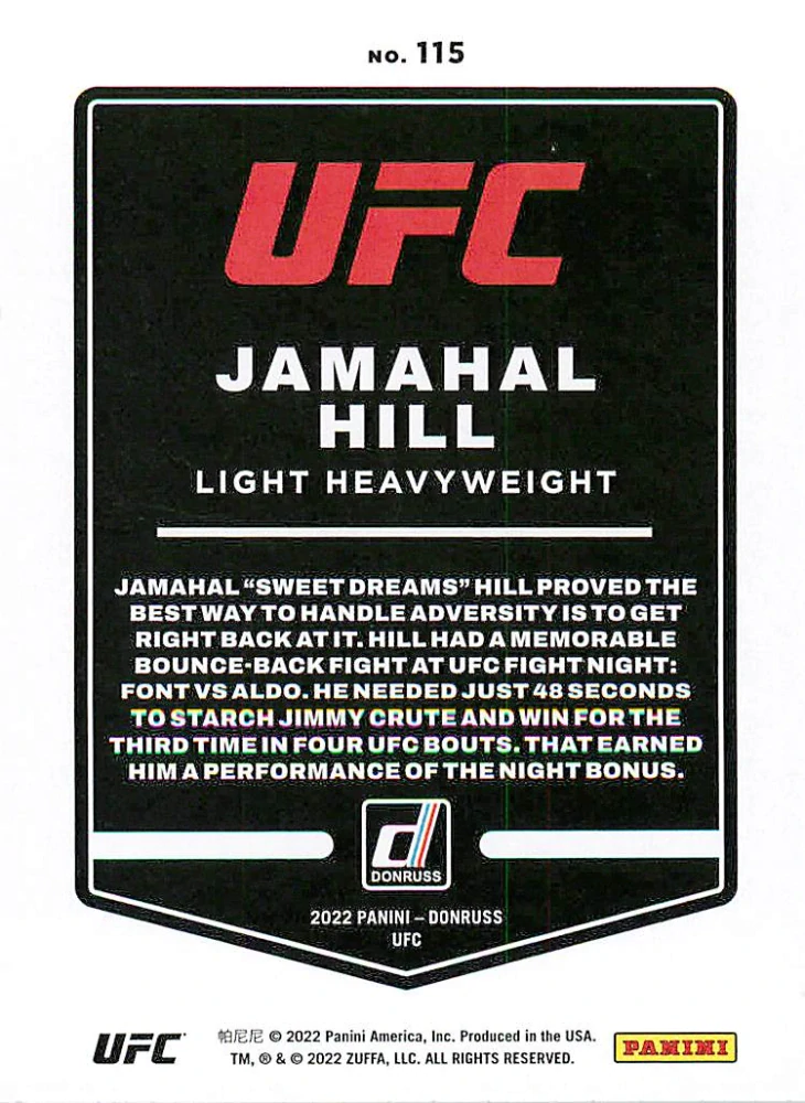 2022 Panini Donruss UFC - Jamahal Hill #115