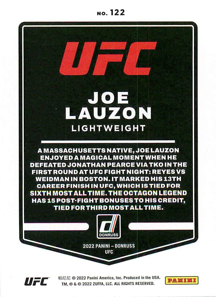 2022 Panini Donruss UFC - Joe Lauzon #122