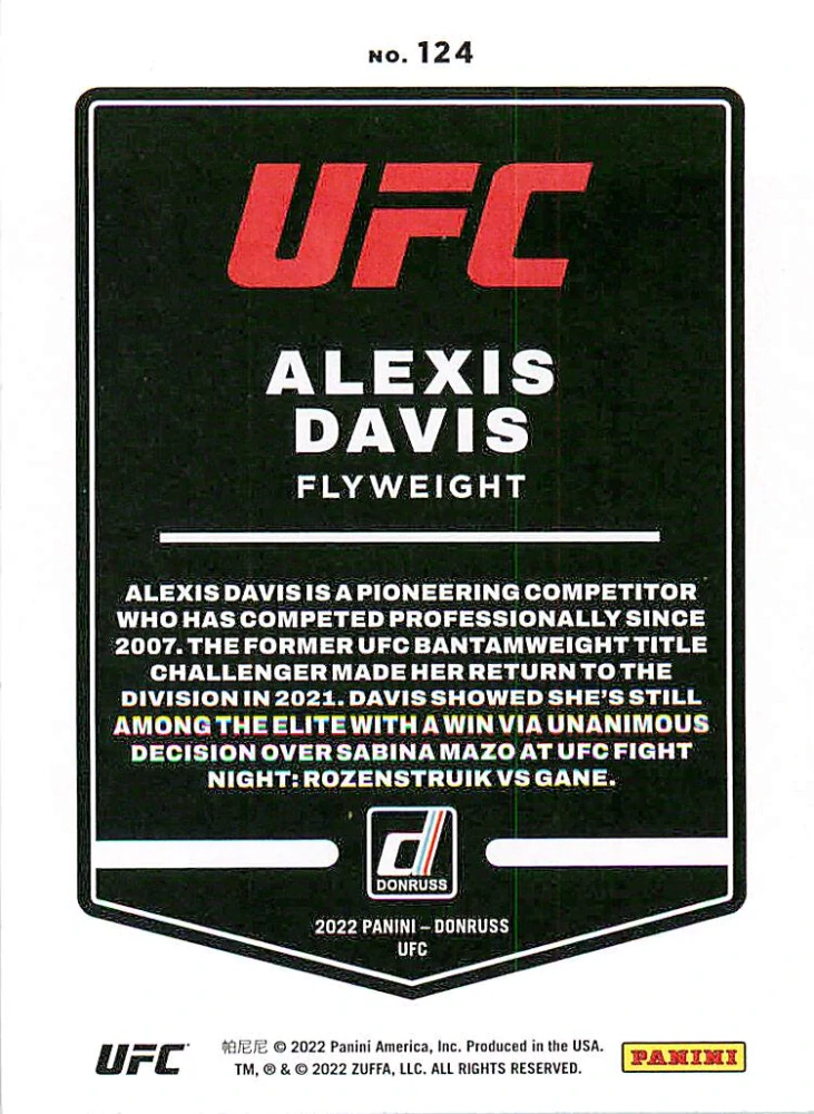 2022 Panini Donruss UFC - Alexis Davis #124