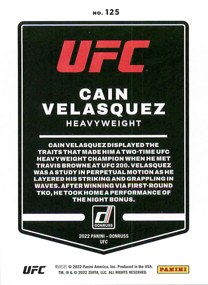 2022 Panini Donruss UFC - Cain Velasquez #125