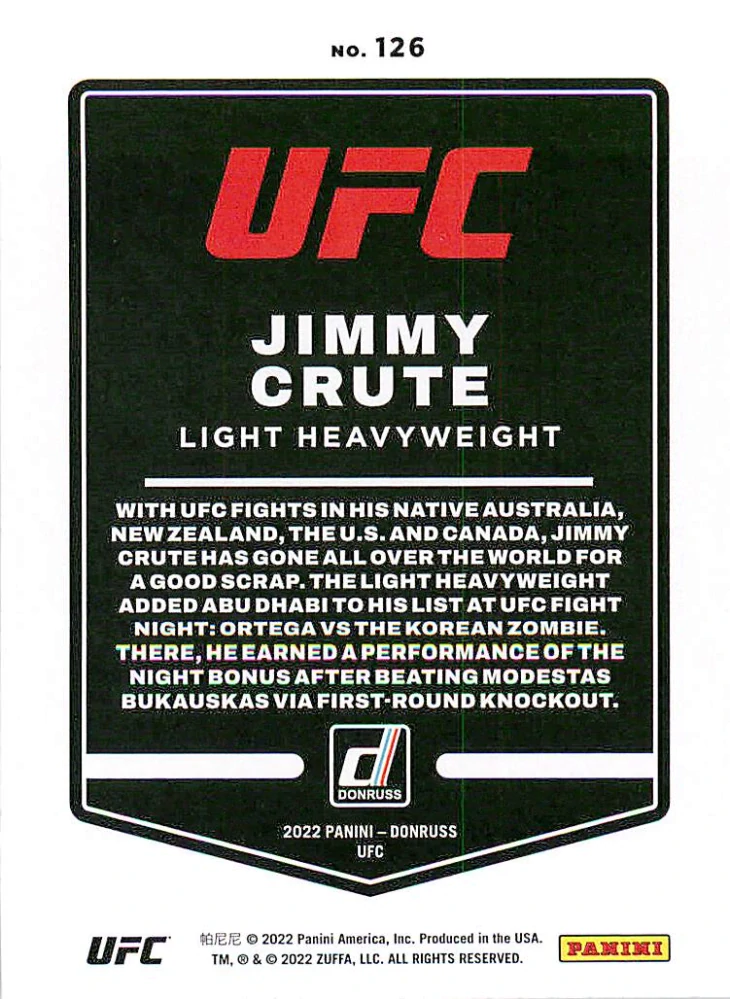 2022 Panini Donruss UFC - Jimmy Crute #126